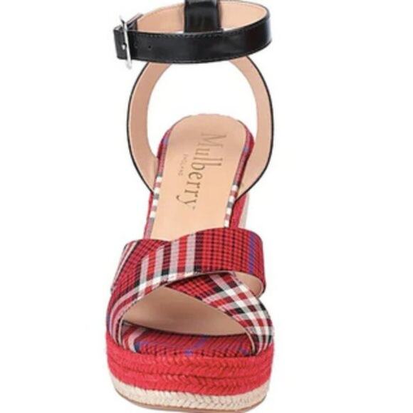 Mulberry tartan sandals Red size 7 - Picture 1 of 8